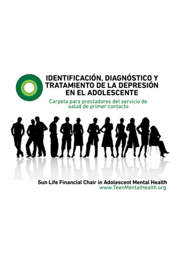 Identificación, Diagnóstico Y Tratamiento De La Depresión En El Adolescente