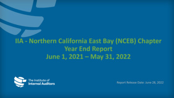 IIA - Northern California East Bay (NCEB) Chapter Year End Report June .