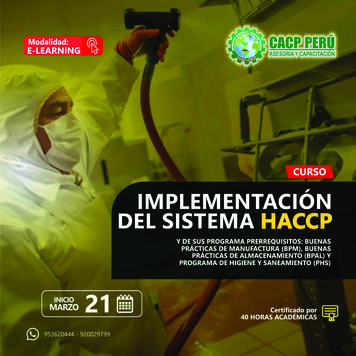 IMPLEMENTACION DEL SISTEMA HACCP - CACP Perú