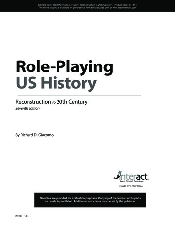 Role-Playing US History - Social Studies School Service