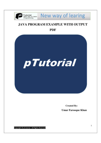 Java Programs Examples With Output Pdf - PTutorial
