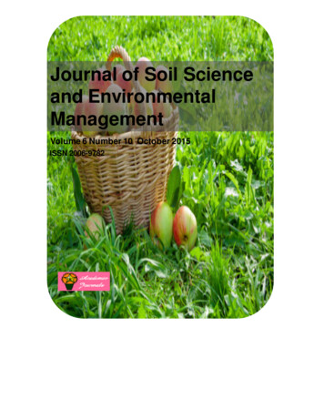 Journal Of Soil Science And Environmental Management - Academic Journals