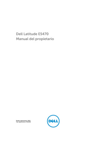 Dell Latitude E5470 Manual Del Propietario