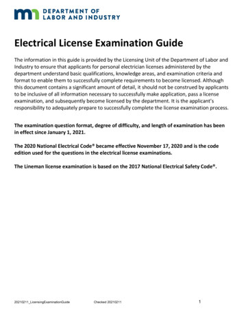 Electrical License Examination Guide - Minnesota