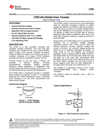 LP395 Ultra Reliable Power Transistor (Rev. C)