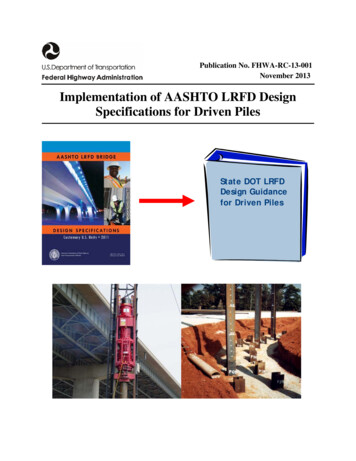 Implementation Of AASHTO LRFD Bridge Design Specification For Driven Piles