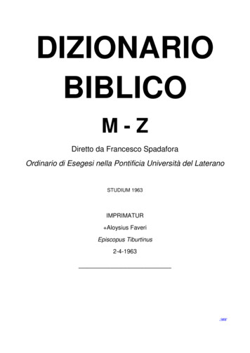 DIZIONARIO BIBLICO - Fratiminoriosimo.it