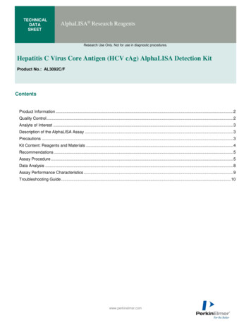 Hepatitis C Virus Core Antigen (HCV CAg) AlphaLISA Detection Kit