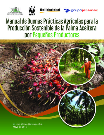 FUNDACIÓN HONDUREÑA Manual De Buenas Prácticas Agrícolas Para La .