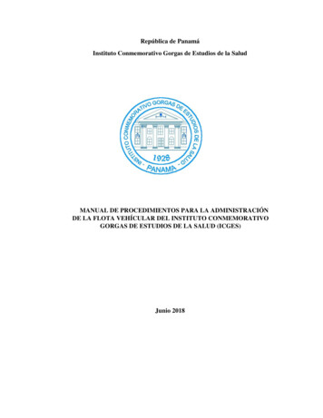 Manual De Procedimientos Para La Administración De La Flota Vehicular .