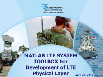 MATLAB And LTE System Toolbox For Developing The LTE . - MathWorks