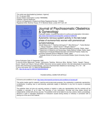 Journal Of Psychosomatic Obstetrics & Gynecology - Medref.se