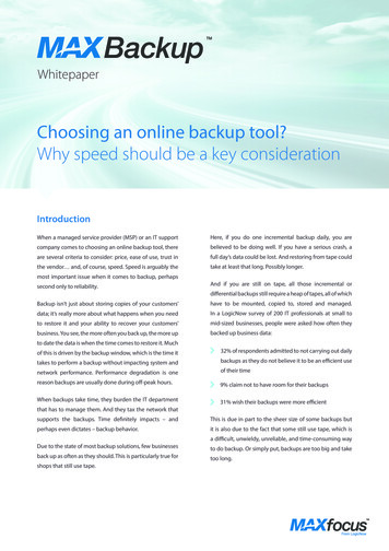 Choosing An Online Backup Tool? - IT Best Of Breed