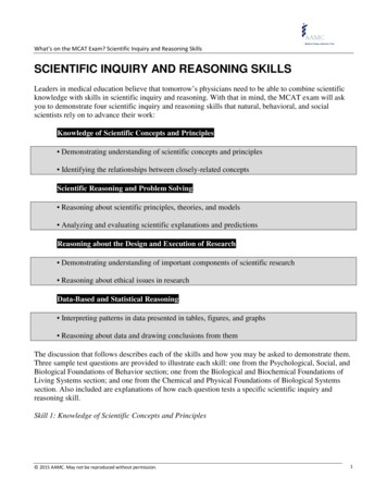 MCAT2015 Scientific Inquiry And Reasoning Skills Description - Kiiky