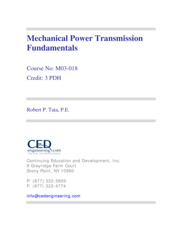 Mechanical Power Transmission Fundamentals - CED Engineering