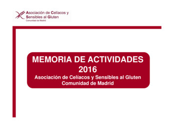 MEMORIA DE ACTIVIDADES 2016 - Celiacosmadrid 