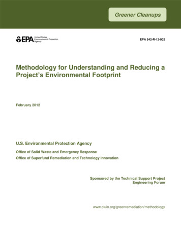 Methodology For Understanding And Reducing A Project's Environmental .