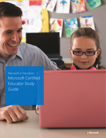 Microsoft In Education Microsoft Certified Educator Study Guide