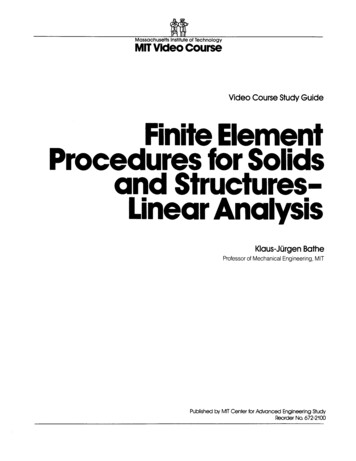 Complete Study Guide - Finite Element Procedures For Solids And . - ADINA