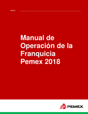 Manual De Operación De La Franquicia Pemex 2018 - Onexpo Nacional