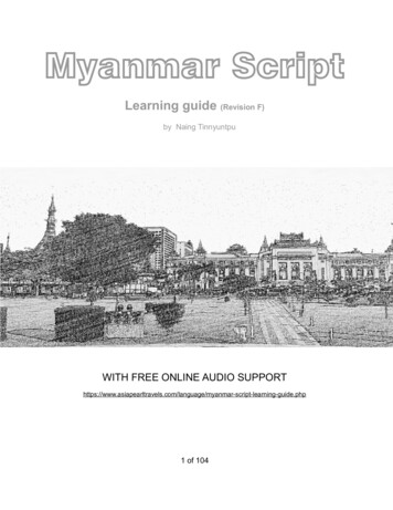 Myanmar Script - Asia Pearl Travels