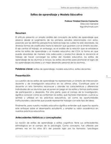 Estilos De Aprendizaje Y Modelo Educativo - UNAM
