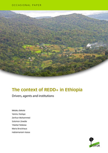 The Context Of REDD In Ethiopia - Cifor 