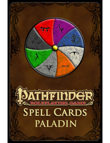 Pathfinder Spell Cards - Paladin Core Rulebook Spells