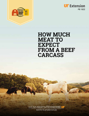 HOW MUCH MEAT TO EXPECT FROM A BEEF CARCASS - University Of Tennessee