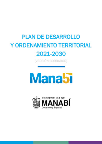 Plan De Desarrollo Y Ordenamiento Territorial 2021-2030