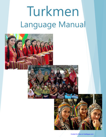 Peace Corps Turkmen Language Manual - Live Lingua