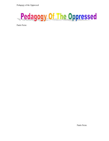 Paulo Freire Pedagogy Of Oppresed - TRANSCEND