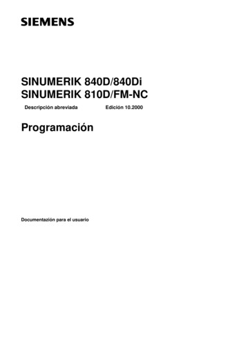 SINUMERIK 840D/840Di SINUMERIK 810D/FM-NC - Siemens