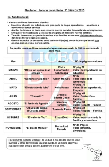 Plan Lector: Lecturas Domiciliarias 1º Básicos 2015