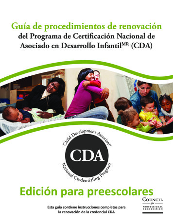 Del Programa De Certificación Nacional De Asociado En Desarrollo Infantil