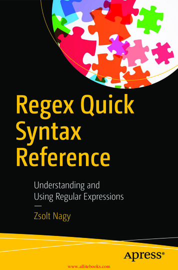Regex Quick Syntax Reference - Anarcho-Copy