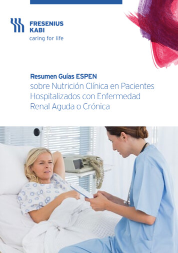 Resumen Guías ESPEN Sobre Nutrición Clínica En Pacientes Hospitalizados .