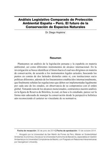 Análisis Legislativo Comparado De Protección Ambiental España - Palermo