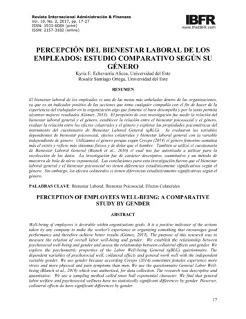 Percepción Del Bienestar Laboral De Los Empleados: Estudio Comparativo .