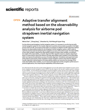 Adaptive Transfer Alignment Method Based On The Observability Analysis .