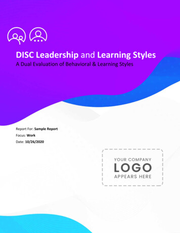 DISC Leadership And Learning Styles - Assessments 24x7