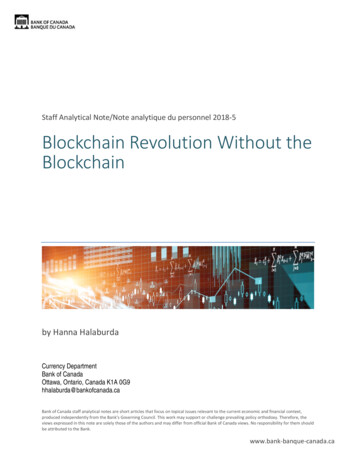 Blockchain Revolution Without The Blockchain - Bank Of Canada