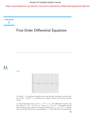 First-Order Di Erential Equations