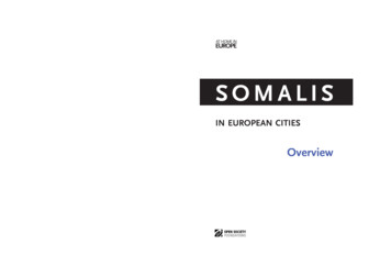 Somalis In Europen Cities - Overview - Open Society Foundations