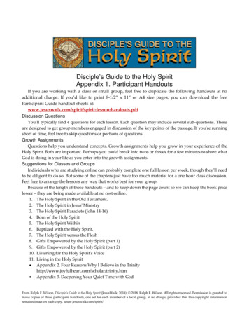 Disciple's Guide To The Holy Spirit Appendix 1 . - JesusWalk