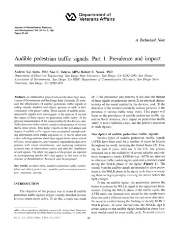 Audible Pedestrian Traffic Signals: Part 1. Prevalence And Impact