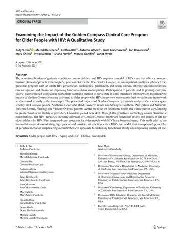 Examining The Impact Of The Golden Compass Clinical Care Program For .