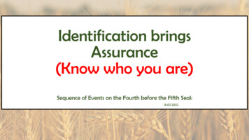 Identification Brings Assurance (Know Who You Are)