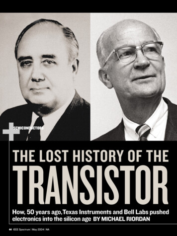 The Lost History Of The Transistor - Personal.utdallas.edu