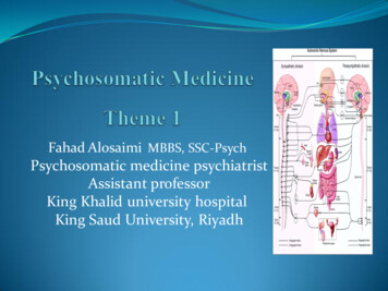 Fahad Alosaimi MBBS, SSC-Psych Psychosomatic Medicine . - KSU